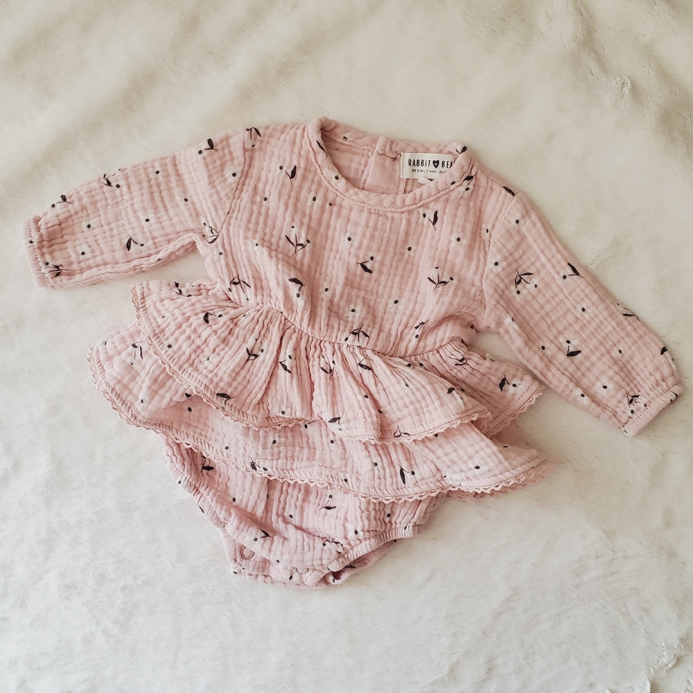 Rabbit & Bear Floral Tiered Romper Dress